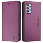 For Samsung Galaxy A32 5G / M32 5G RC01 Dual-Folded Magnetic Suction RFID Leather Phone Case(Violet) - 2