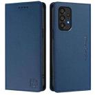 For Samsung Galaxy A33 5G RC01 Dual-Folded Magnetic Suction RFID Leather Phone Case(Dark Blue) - 2