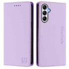 For Samsung Galaxy A34 5G RC01 Dual-Folded Magnetic Suction RFID Leather Phone Case(Light Purple) - 2