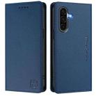 For Samsung Galaxy A36 5G RC01 Dual-Folded Magnetic Suction RFID Leather Phone Case(Dark Blue) - 2