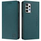 For Samsung Galaxy A52 4G / 5G RC01 Dual-Folded Magnetic Suction RFID Leather Phone Case(Dark Green) - 2