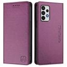 For Samsung Galaxy A52 4G / 5G RC01 Dual-Folded Magnetic Suction RFID Leather Phone Case(Violet) - 2