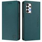 For Samsung Galaxy A72 4G / 5G RC01 Dual-Folded Magnetic Suction RFID Leather Phone Case(Dark Green) - 2