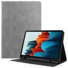 For Samsung Galaxy Tab S8 / Galaxy Tab S7 (2020) T870 Cowhide Texture TPU Tablet Horizontal Flip Leather Case with Holder & Sleep / Wake-Up Function & Pen Slot(Grey) - 1