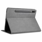 For Samsung Galaxy Tab S8 / Galaxy Tab S7 (2020) T870 Cowhide Texture TPU Tablet Horizontal Flip Leather Case with Holder & Sleep / Wake-Up Function & Pen Slot(Grey) - 3