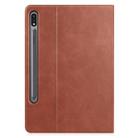 For Samsung Galaxy Tab S8 / Galaxy Tab S7 (2020) T870 Cowhide Texture TPU Tablet Horizontal Flip Leather Case with Holder & Sleep / Wake-Up Function & Pen Slot(Brown) - 3