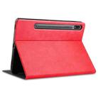 For Samsung Galaxy Tab S8 / Galaxy Tab S7 (2020) T870 Cowhide Texture TPU Tablet Horizontal Flip Leather Case with Holder & Sleep / Wake-Up Function & Pen Slot(Red) - 3