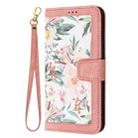 For Samsung Galaxy A22 5G Floral Pattern Leather Phone Case with Lanyard(Pink) - 2