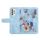 For Samsung Galaxy A53 5G Floral Pattern Leather Phone Case with Lanyard(Light Blue) - 3