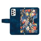 For Samsung Galaxy A53 5G Floral Pattern Leather Phone Case with Lanyard(Dark Blue) - 3