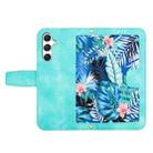 For Samsung Galaxy A56 5G Floral Pattern Leather Phone Case with Lanyard(Green) - 3