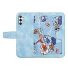 For Samsung Galaxy S24 FE 5G Floral Pattern Leather Phone Case with Lanyard(Light Blue) - 3