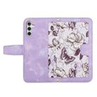 For Samsung Galaxy S24 FE 5G Floral Pattern Leather Phone Case with Lanyard(Light Purple) - 3