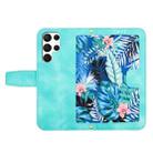 For Samsung Galaxy S23 Ultra 5G Floral Pattern Leather Phone Case with Lanyard(Green) - 3