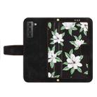 For Samsung Galaxy S21+ 5G Floral Pattern Leather Phone Case with Lanyard(Black) - 3