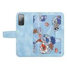 For Samsung Galaxy S20 FE Floral Pattern Leather Phone Case with Lanyard(Light Blue) - 3