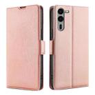 For Fujitsu Arrows We2 Plus Ultra-thin Voltage Side Buckle Horizontal Flip Leather Phone Case(Rose Gold) - 1