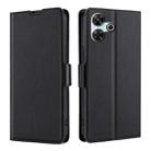 For Redmi 13 4G Ultra-thin Voltage Side Buckle Horizontal Flip Leather Phone Case(Black) - 1