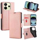 For Redmi Note 14 4G 163.25mm Ultra-thin Voltage Side Buckle Horizontal Flip Leather Phone Case(Rose Gold) - 1