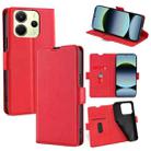 For Redmi Note 14 4G 163.25mm Ultra-thin Voltage Side Buckle Horizontal Flip Leather Phone Case(Red) - 1
