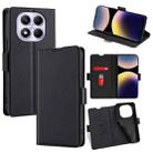 For Redmi Note 14 Pro 4G Ultra-thin Voltage Side Buckle Horizontal Flip Leather Phone Case(Black) - 1