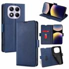 For Redmi Note 14 Pro 4G Ultra-thin Voltage Side Buckle Horizontal Flip Leather Phone Case(Blue) - 1