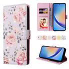 For Samsung Galaxy A35 5G Bronzing Painting RFID Leather Phone Case(Pastoral Rose) - 1