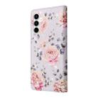 For Samsung Galaxy A35 5G Bronzing Painting RFID Leather Phone Case(Pastoral Rose) - 3