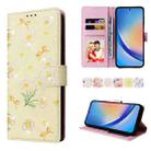 For Samsung Galaxy A35 5G Bronzing Painting RFID Leather Phone Case(Yellow Daisy) - 1