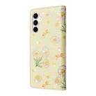 For Samsung Galaxy A35 5G Bronzing Painting RFID Leather Phone Case(Yellow Daisy) - 3