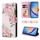 For Samsung Galaxy A35 5G Bronzing Painting RFID Leather Phone Case(Rose Flower) - 1