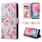 For Samsung Galaxy A24 5G Bronzing Painting RFID Leather Phone Case(Pastoral Rose) - 1