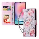 For Samsung Galaxy A24 5G Bronzing Painting RFID Leather Phone Case(Pastoral Rose) - 2