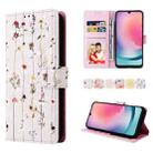 For Samsung Galaxy A24 5G Bronzing Painting RFID Leather Phone Case(Flowers World) - 1