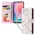 For Samsung Galaxy A24 5G Bronzing Painting RFID Leather Phone Case(Flowers World) - 2