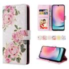 For Samsung Galaxy A24 5G Bronzing Painting RFID Leather Phone Case(Rose Flower) - 1