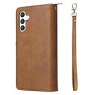For Samsung Galaxy S25 5G 9-Card Slots Zipper Wallet Bag Leather Phone Case(Brown) - 3