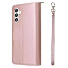 For Samsung Galaxy S25+ 5G 9-Card Slots Zipper Wallet Bag Leather Phone Case(Rose Gold) - 3