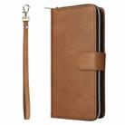 For Samsung Galaxy S25+ 5G 9-Card Slots Zipper Wallet Bag Leather Phone Case(Brown) - 2