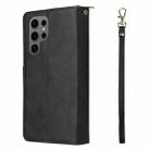 For Samsung Galaxy S25 Ultra 5G 9-Card Slots Zipper Wallet Bag Leather Phone Case(Black) - 3