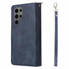 For Samsung Galaxy S25 Ultra 5G 9-Card Slots Zipper Wallet Bag Leather Phone Case(Blue) - 3