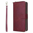 For Samsung Galaxy S25 Ultra 5G 9-Card Slots Zipper Wallet Bag Leather Phone Case(Wine Red) - 2