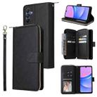 For Samsung Galaxy A16 5G 9-Card Slots Zipper Wallet Bag Leather Phone Case(Black) - 1
