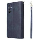 For Samsung Galaxy A16 5G 9-Card Slots Zipper Wallet Bag Leather Phone Case(Blue) - 3