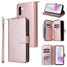 For Samsung Galaxy A26 5G 9-Card Slots Zipper Wallet Bag Leather Phone Case(Rose Gold) - 1