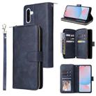 For Samsung Galaxy A56 5G 9-Card Slots Zipper Wallet Bag Leather Phone Case(Blue) - 1