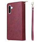 For Samsung Galaxy A56 5G 9-Card Slots Zipper Wallet Bag Leather Phone Case(Wine Red) - 3