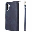 For Samsung Galaxy A17 5G 9-Card Slots Zipper Wallet Bag Leather Phone Case(Blue) - 3