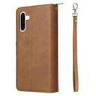 For Samsung Galaxy A17 5G 9-Card Slots Zipper Wallet Bag Leather Phone Case(Brown) - 3