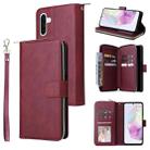 For Samsung Galaxy A17 5G 9-Card Slots Zipper Wallet Bag Leather Phone Case(Wine Red) - 1